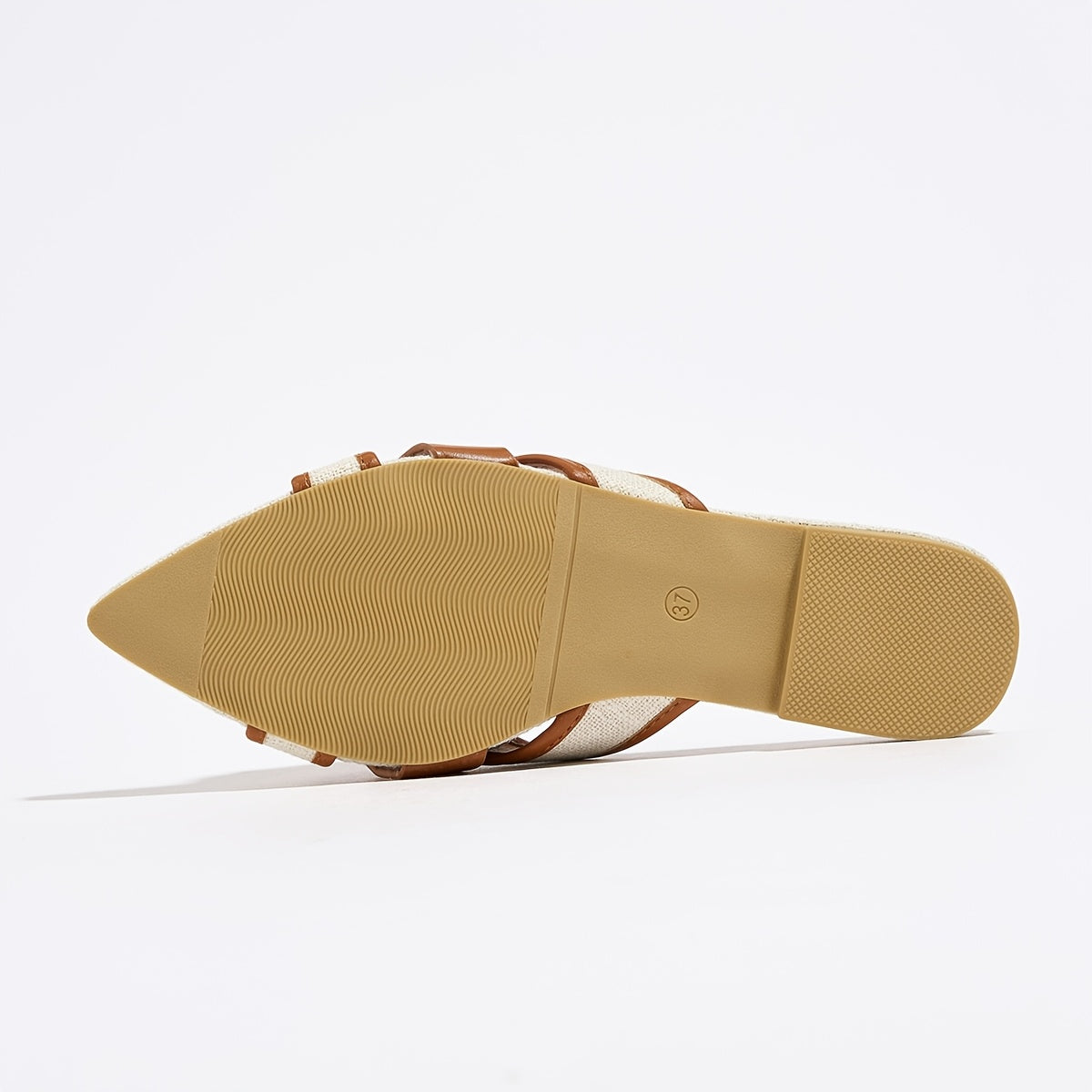 Women's Pure Cross-Strap Casual Flat Sandals with Stitched Edge Design