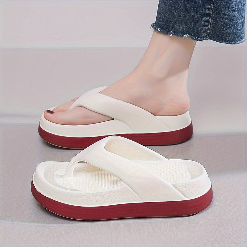 Women'S EVA Flat Sandals - Slip-On Open-Toe Thick Sole Non-Slip Beach Shoes