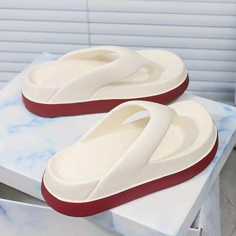 Women'S EVA Flat Sandals - Slip-On Open-Toe Thick Sole Non-Slip Beach Shoes