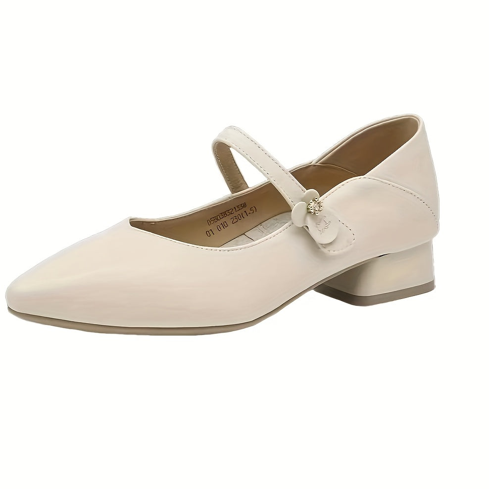 Leather Pumps Spider King Women's Elegant Low Block Heel Pumps, Genuine Leather Casual Solid Color Shoes, Comfortable All-Season Spring Footwear for Weddings and Parties